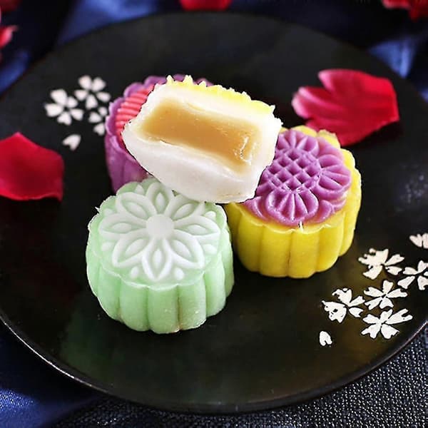 100g Mooncake Mold with 10 Stamps, Handy Pressed Mooncake Mold for Baking