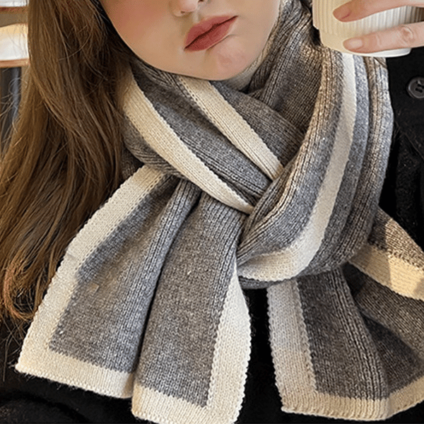 Dame Vinter Høst Sjal Wrap Strikkede Skjerf Myk Varm Kashmir-lignende Skjerf Grey