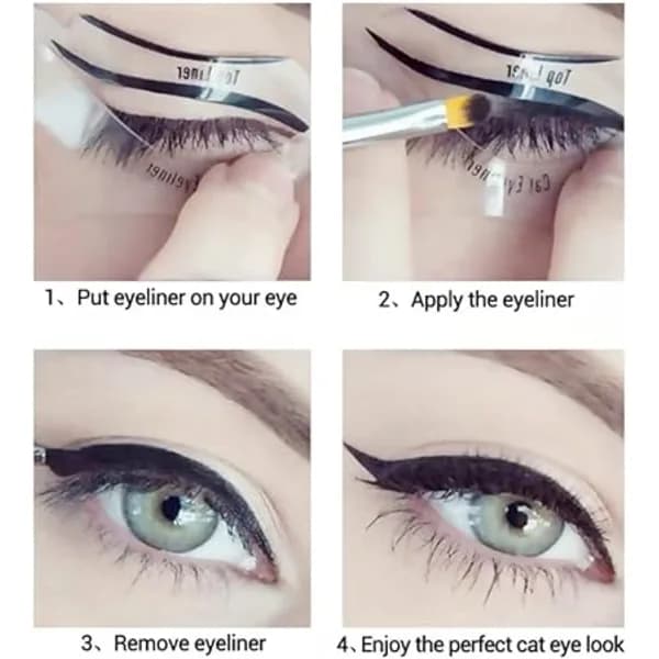 Set med 10 Eyeliner-designmallar, olika stilar, snabba, flexibla och [CO]