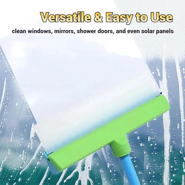 Silicone Window Squeegee with Ergonomic Non-Slip Handle and Streak-Free Blade for Windows, Mirrors, Shower Doors, Glass
