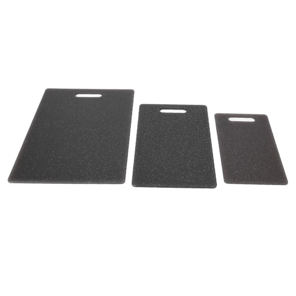 3-piece Cutting Board Set Imitation Marble Pattern Double-Sided Cutting Board Kitchen Accessories (Black)