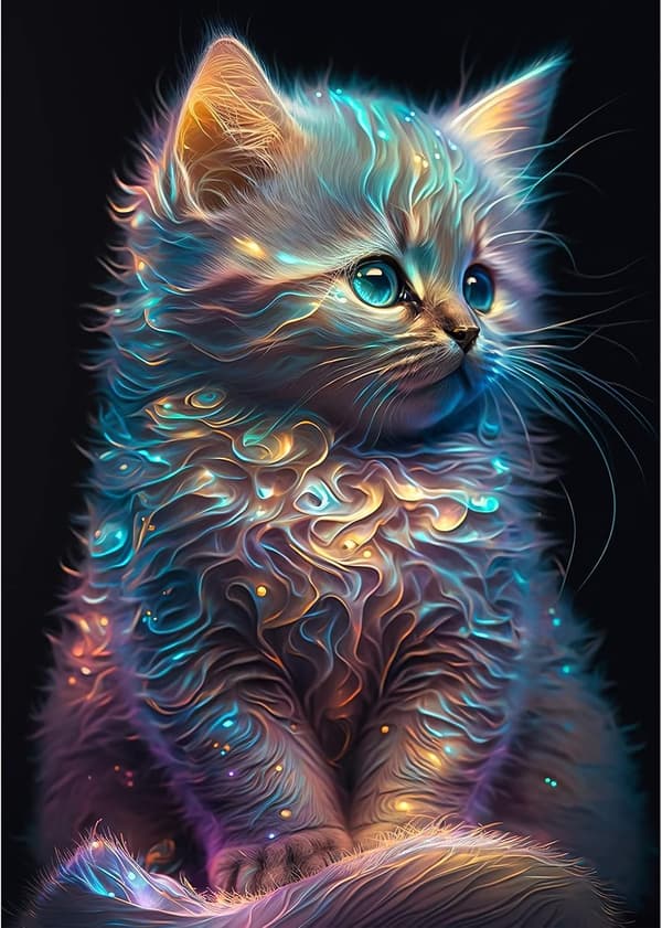 30x40cm 5D Diamantmaleri Kit for Voksne, Katt Diamantkunst Kit