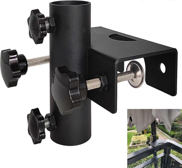Kraftig parasollstativ for balkong, hagegjerde, terrasse