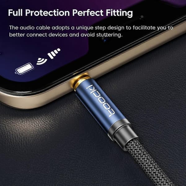 TOOCKI TQ-YP06 2m 3.5mm Han til Hun Aux Adapterkabel Stereo Forlængerledning til Hovedtelefoner Headset