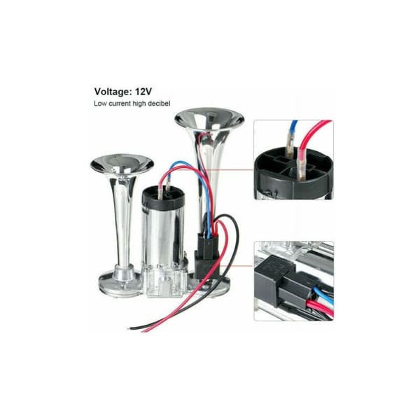 600DB 12V Dubbla Trumpeter Elektrisk Solenoidventil Super Hög Ljud