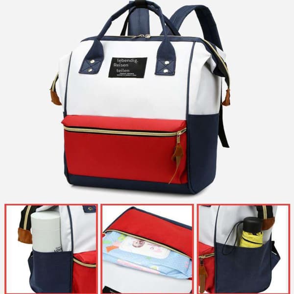 Large backpack with clips, fashionable travel backpack, multifunctional and large mommy bag, student backpack