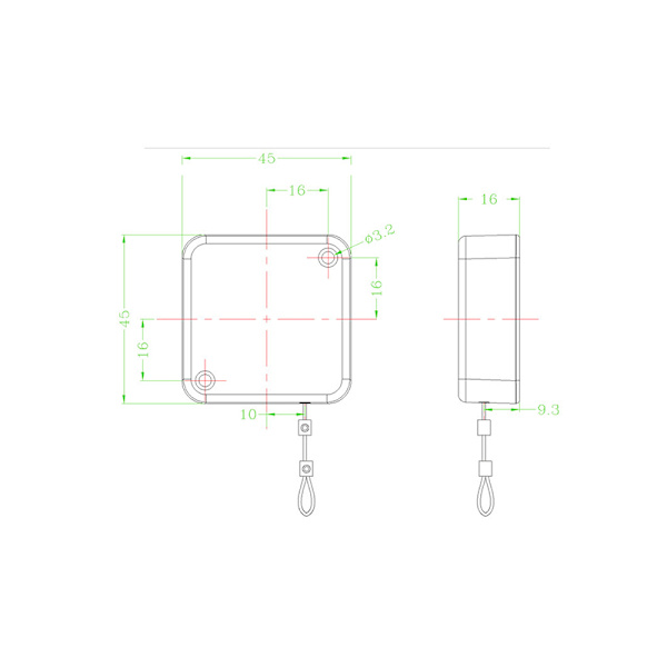 Tyverisikring Pull Box Svart - 2m Kabel med Lås & Rundt Deksel