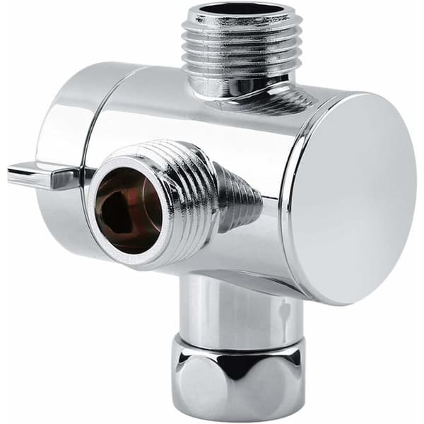 3-way Diverter Valve, G1/2 Switch Adapter Valve for Kitchen or Bathroom Faucet, Spare Part, Chrome
