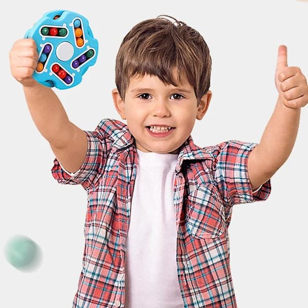 Rotating Magic Bean Cube Spinner, Double-Sided Handheld Puzzle Cube Toy