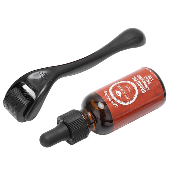 540 Microneedle Roller Beard Oil Set Natural Beard Moustache Growth Oil Roller Kit (30ml)