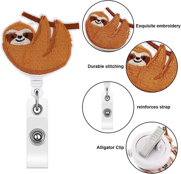 3-pack med Sloth-märkeshållare, Söt märkeshållare i filt