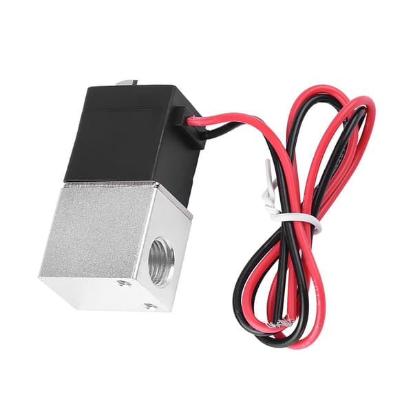 12V DC 1/4\" 2-vejs normalt lukket pneumatisk elektrisk magnetventil i aluminium