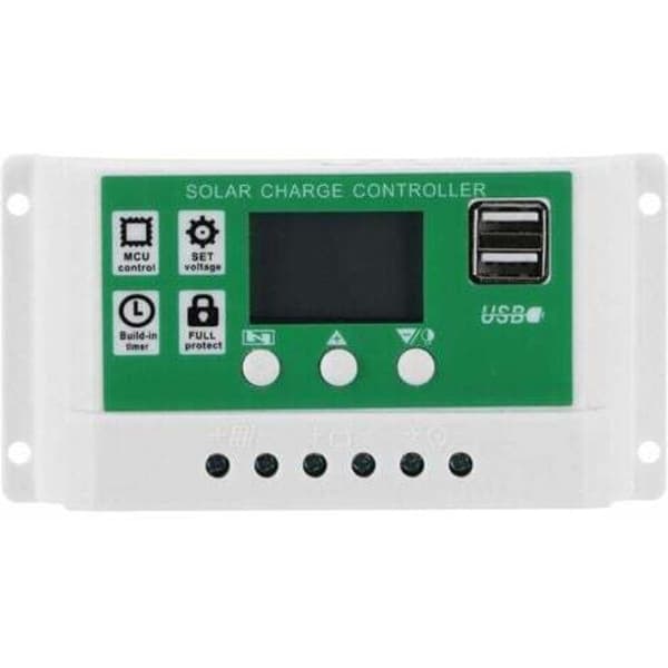 LCD-skærm solcelle regulator, 30A justerbar solpanel regulator, 12V 24V MPPT opladningsregulator tilbehør