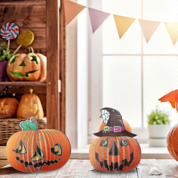 Scenlayout Papirpynt Halloween Dekoration Hjem Bar Ktv Party Tilbehør Foldbar Græskar