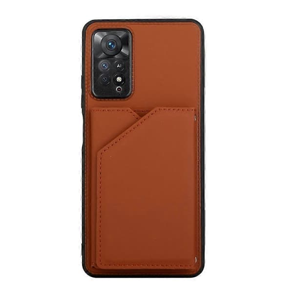 Til Xiaomi Redmi Note 11 Pro Global Læderfølelse PU + TPU + PC Telefoncover [DB] Brun Brown