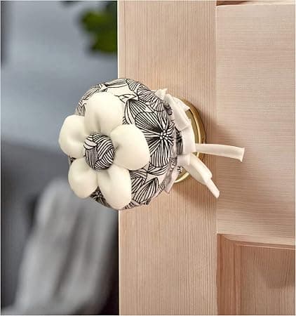 3 st dörrknoppsskydd svart blommig dörrknoppsskydd mjuk rou