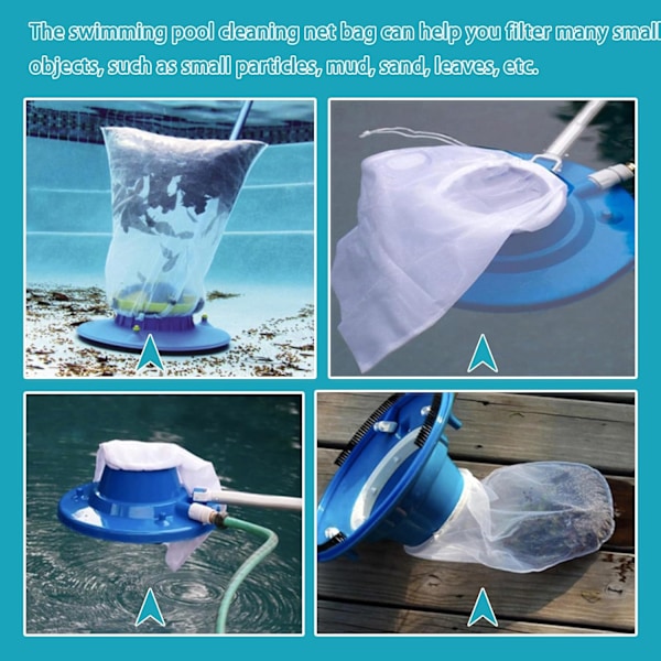 Replacement Drawstring Mesh Bags for Pool Cleaner, 6-Pack, for Catching Leaves and Small Debris.