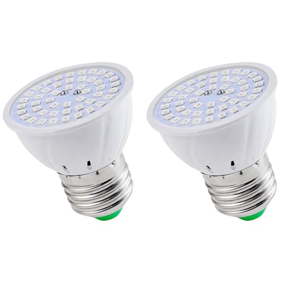 2X E27 80 LED Vækstlampe LED Vækstlys Fuldspektrum Phyto Blomsterfrøplante til Indendørs Hydroponiske Planter