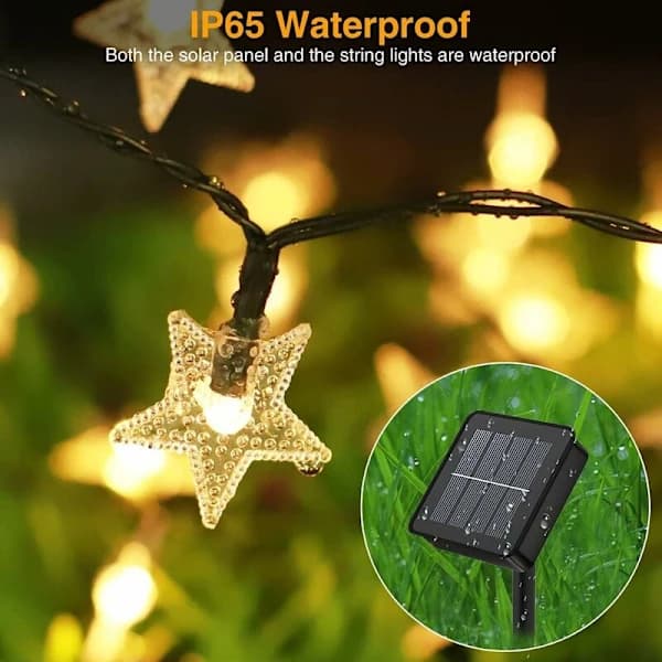 Utendørs solcellelyslenke, 100 LED solcellelyslenke utendørs 1