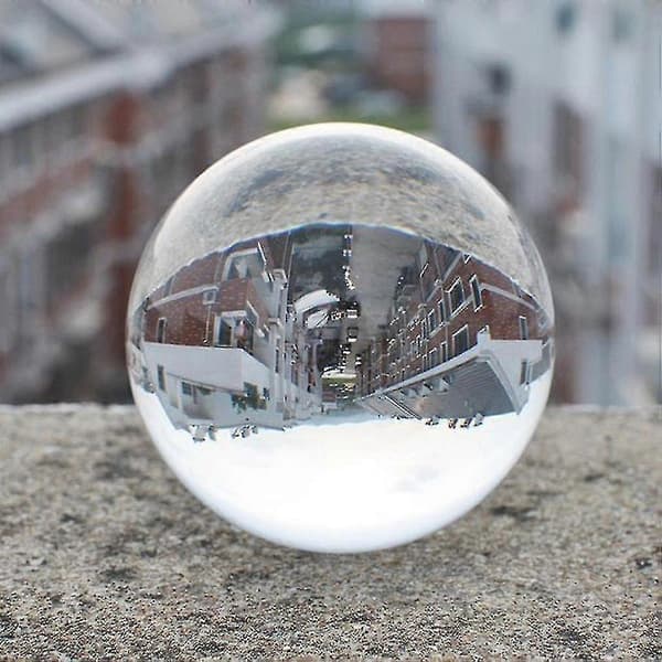 80mm Clear Round Glass Artificial Crystal Healing Ball Sphere Decoration