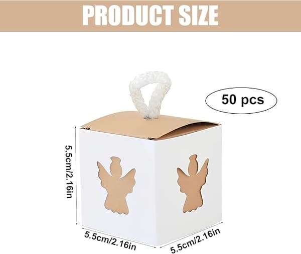 50-pack chocolate boxes: small white and brown gift boxes with