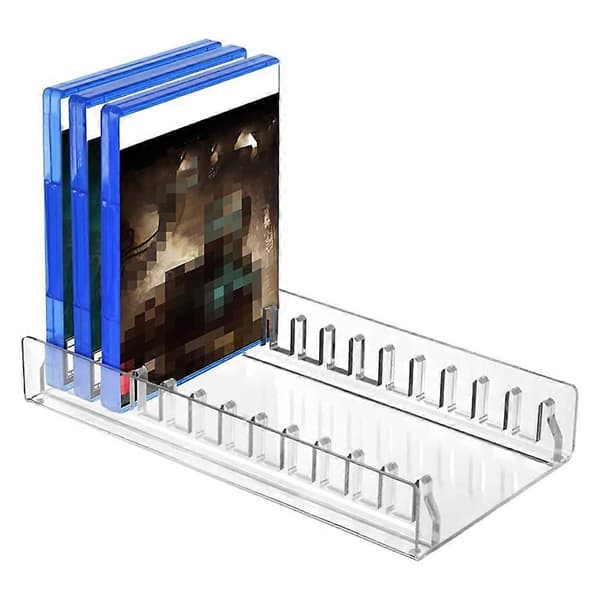 Game Storage Rack Acrylic CD Holder for PS5 PS4 Game Card Organizer Transparent (FMY)