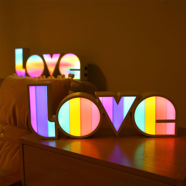 LOVE lysboks, lysende Marquee skilt A A