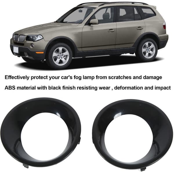 Pair Front Bumper Fog Light Cover Ring Trim 51113423789 Replacement for X3 E83 2007-2010
