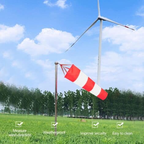 Windsock with Reflective Belt, Windsock, 60cm Outdoor Windsock, Hanging Windsock, Wind Direction Indicator (FMY)