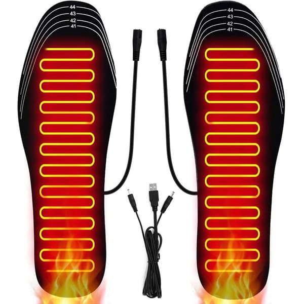 (Size 40-46) Heated Insoles, USB Powered Heating Insoles with Adjustable Temperature