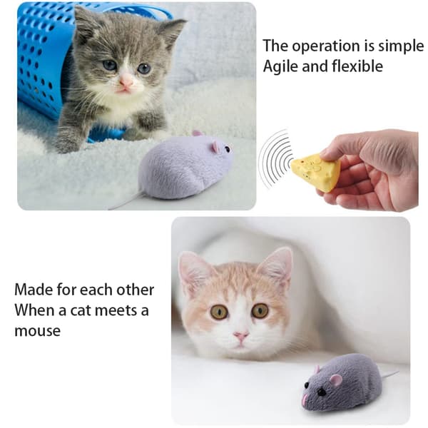 Realistic Plush Remote Control Mouse Toy for Cats