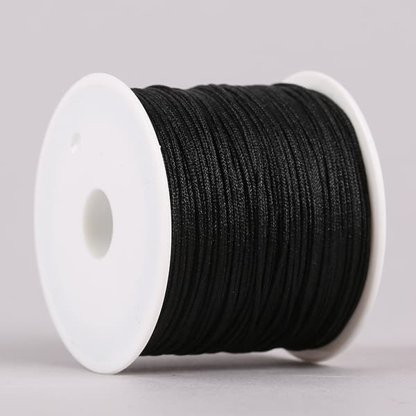 (180m) 1mm Nylon Håndstrikket Tråd til DIY Halskæde Smykkefremstilling Sort