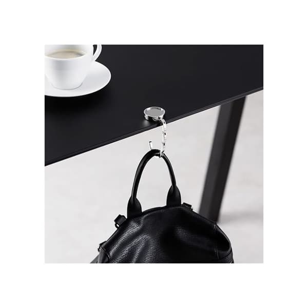 4x Handbag Hook - Foldable Metal Bag Hook - Perfect for Hanging Handbags on Tables or Desks - Silver