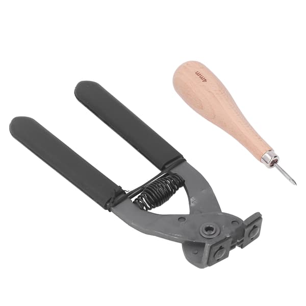Leather Silent Pliers 4mm 2 Teeth Leather Pliers Rhombus Awl Non-slip Silent Sewing Chisel Leather Punch Tool