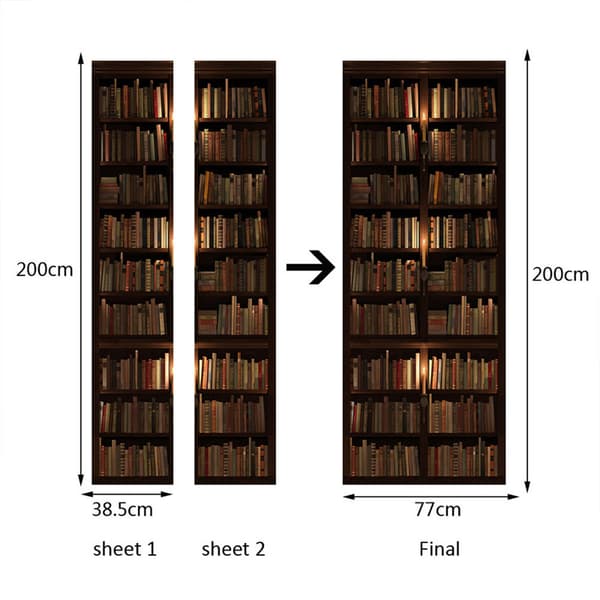 3D-kirjahyllyovitarra (38,5*200cm*2), kukkaovitarra