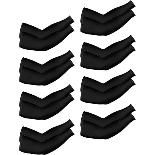 8 paria unisex UV-suojaavia jääsilkki-käsivarsisuojia Black