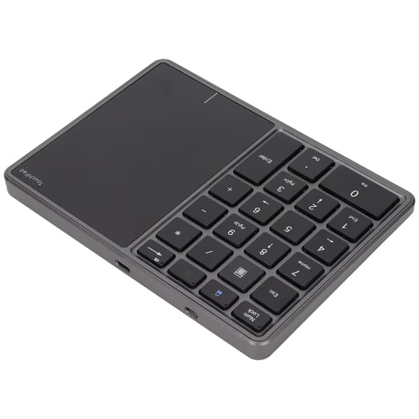 Trådlös numerisk knappsats Touchpad Design 22 tangenter 2.4G Dual Mode Anslutning Typ C Gränssnitt Bärbar Dator Tangentbord Grå 0.1 0.1