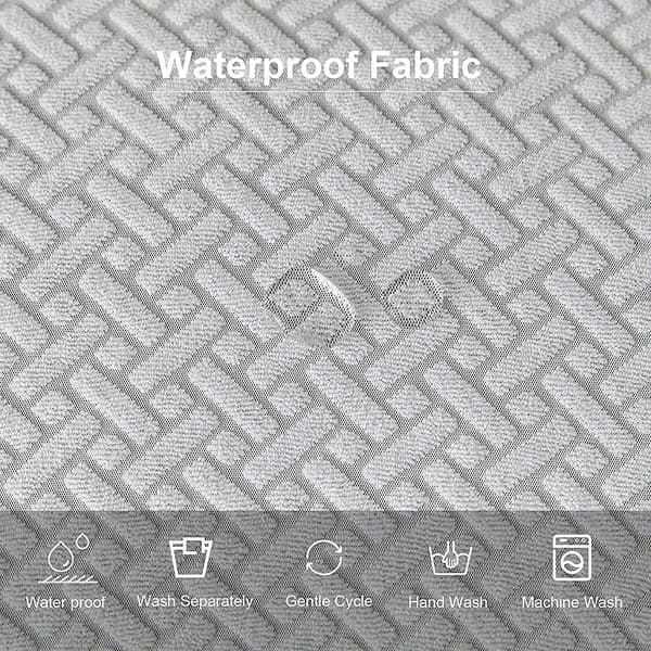 Stoltrekk, avtakbare vanntette vaskbare jacquard stretch spisestoltrekk (hvit, 2-pakning)