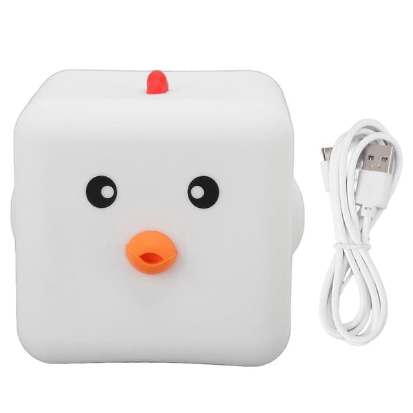 Fargerik kube kylling nattlampe USB-lading LED-kube nattlampe med berøringssensor for amming barn søvnhjelp