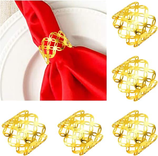 Servietringe og holdere, 6 stk. metal servietring servietholder