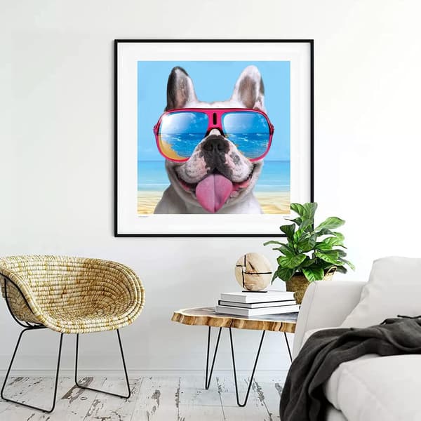 /#/Diamantmaling hundedrakt, strandhund diamantkunst drakt, rund/#/