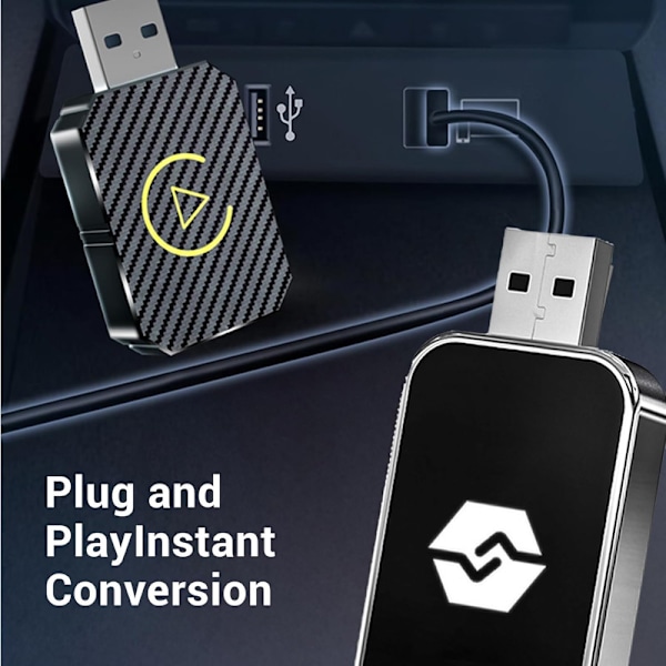 Wireless CarPlay Adapter 2025, för CarPlay och Android Auto, Plug-and-Play