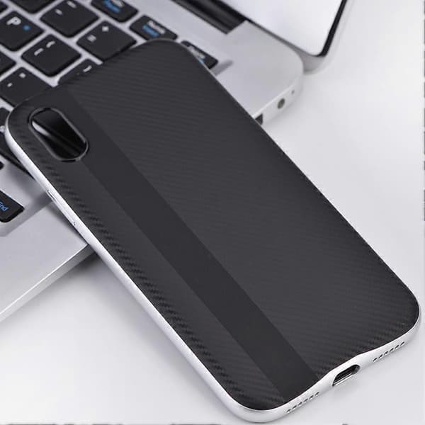 Hardt PC + Mykt TPU Telefondeksel Sklisikkert Støtsikkert Beskyttende Bakdeksel til iPhone X Sølv