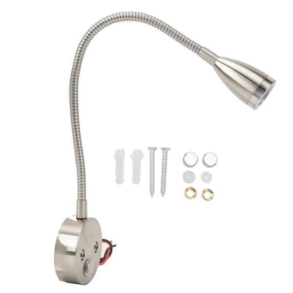 RV Reading Light LED Adjustable Brightness Touch Control Bedside Lamp for Boat Yacht DC12 to 24V Nickel Plating [DB]