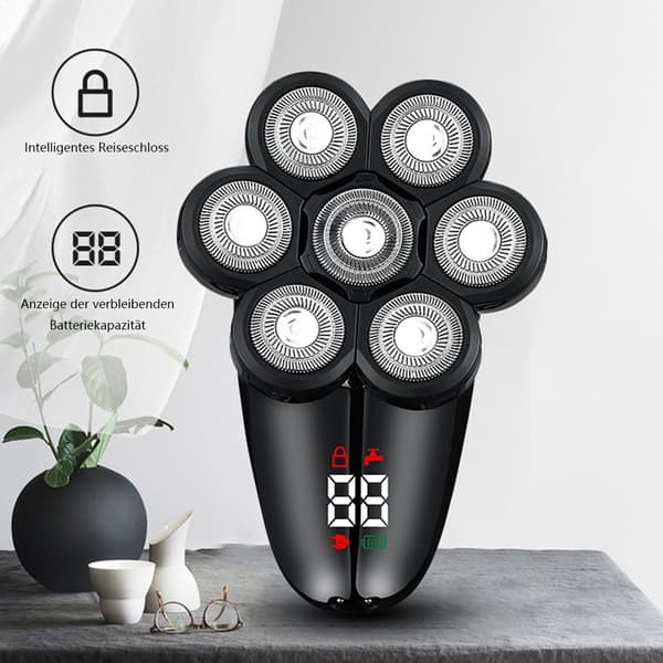 (Sølv) Elektrisk barbermaskin for menn, 5-i-1 barbermaskin