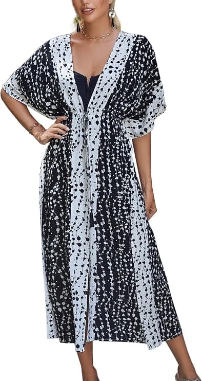 Kimono Klänning för Kvinnor, Morgonrock, Nattlinne, Strandbikini, Badkläder, Sommarklänning, Kofta