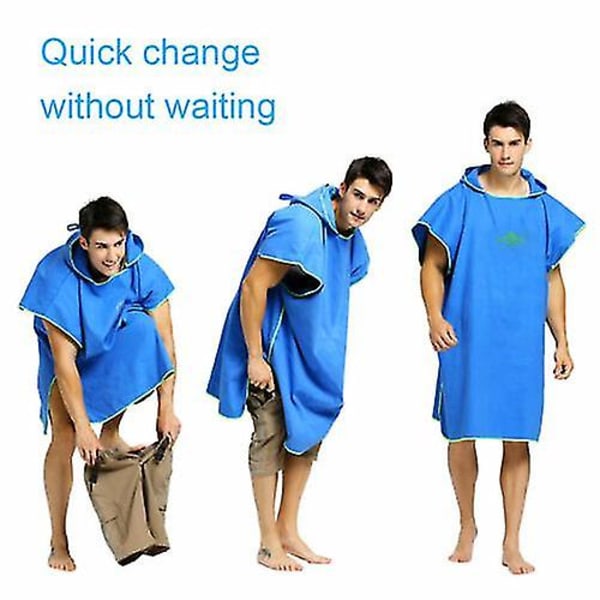 Unisex Rantapyyhe Vaihtotakki Kylpytakki Huppu Nopea Kuiva Poncho Kylpytakki Aikuinen Vihreä