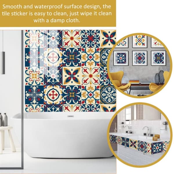 20 Wall Stickers - Tile Decals, Removable, Self-Adhesive PVC - for Bathroom, Kitchen, Stairs - 10*10 cm