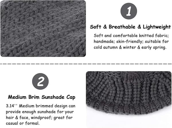 Women's Solid Color Knitted Bucket Hat Warm Wide Brim Twisted Rope Twi