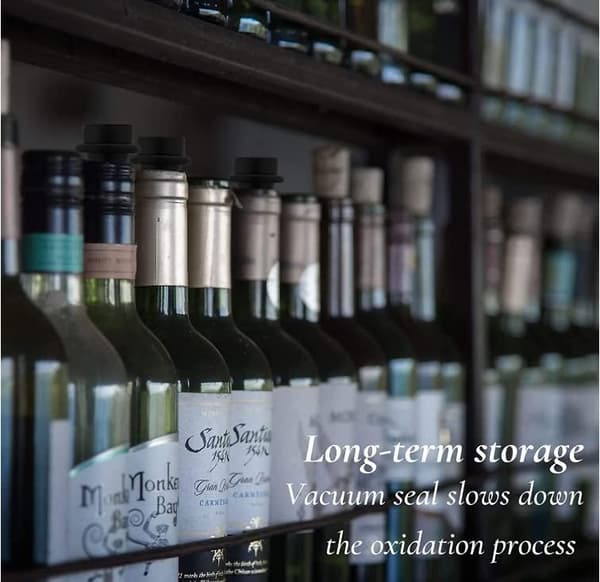 Vacuum Stoppers, Wine Stoppers, Reusable Bottle Seal to Keep Wine Fresh (6 Stoppers)